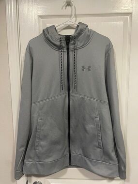Under Armour Light Gray Hooded Full-Zip Jacket